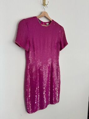 Vintage 100% Silk Sequin Mini Dress